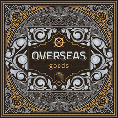 Vintage decorative ornate label design