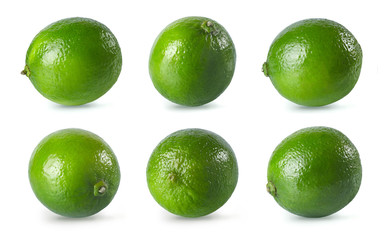 Limes isolated on white background.