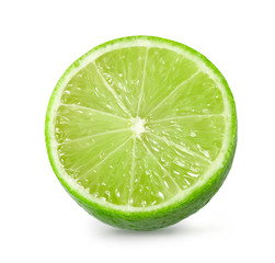 Fototapeta na wymiar Lime half isolated on white background.