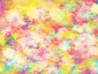 Unicorn  Galaxy Print  pattern. Pastel clouds and sky with bokeh . Cute bright candy background . Concept for montage yours product or presentation for girl .Princess style