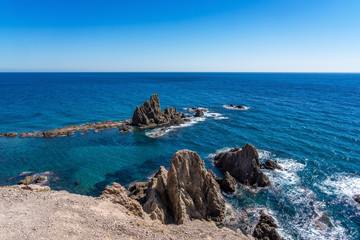 Rocky Coast of Cabo de Gata Nijar Park, Almeria, Spain