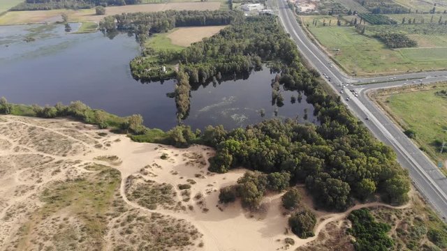 Sharon National Forest Park in the west of Hadera after a rainy winter