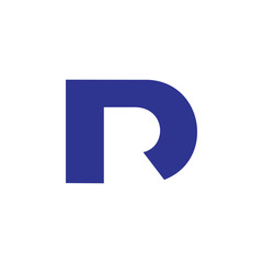 letter dr simple geometric line logo vector