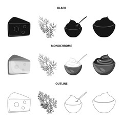 Vector design of taste and product icon. Set of taste and cooking stock vector illustration.