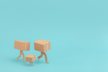 Family Moving, relocation, immigration Concept