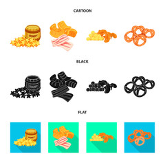 Vector design of taste and seasonin icon. Set of taste and organic   stock vector illustration.