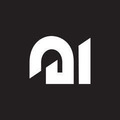 letters ni simple geometric logo vector