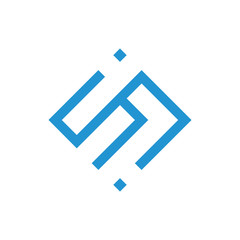 letters sj geometric line simple logo vector