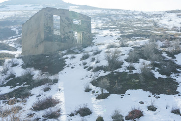 The village of Bayzhansay in the Turkestan region of Kazakhstan. Abandoned mining village. Old...