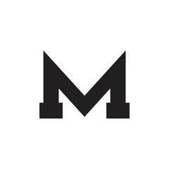 letter m simple geometric logo vector