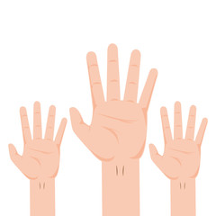 hands showing five fingers