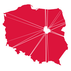 Warszawa na tle Polski © piaskun_