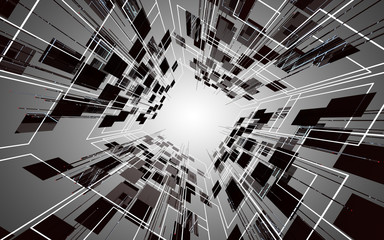 abstract space construction background. 3d illustration