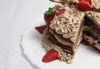 Chocolate and strawberry cake