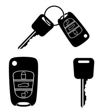 Car key icon, logo isolated on white
