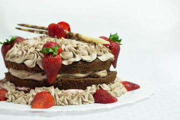 Chocolate and strawberry cake
