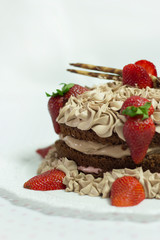Chocolate and strawberry cake