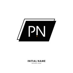 P N PN Initial logo letter with minimalist concept. Vector with scandinavian style logo.