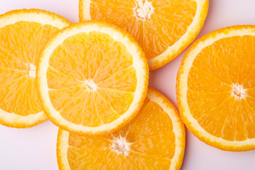 Tropical background orange slices fruits