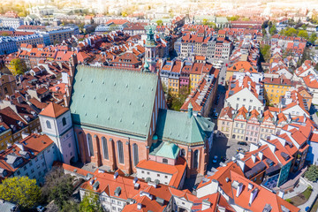 Archcathedral Basilica of St. John Baptist in Warsaw. Aerial View