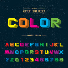 3D Font color and alphabet vector, Writing Design typeface letter, Script Graphic text on background