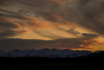 sunset in mountains