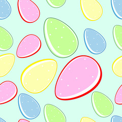Easter eggs on a background - seamless texture. Vector