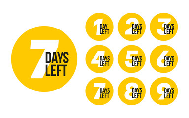 Number of days left. Set of vector emblems
