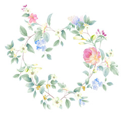 Watercolor floral composition,Perfect for invitation,wedding or greeting cards