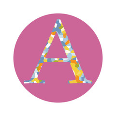 Polygon style alphabet A letter logo design education template