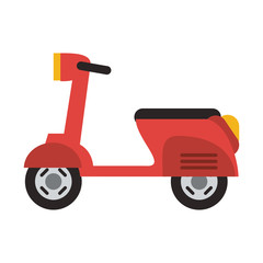 Motorcycle vehicle isolated flat