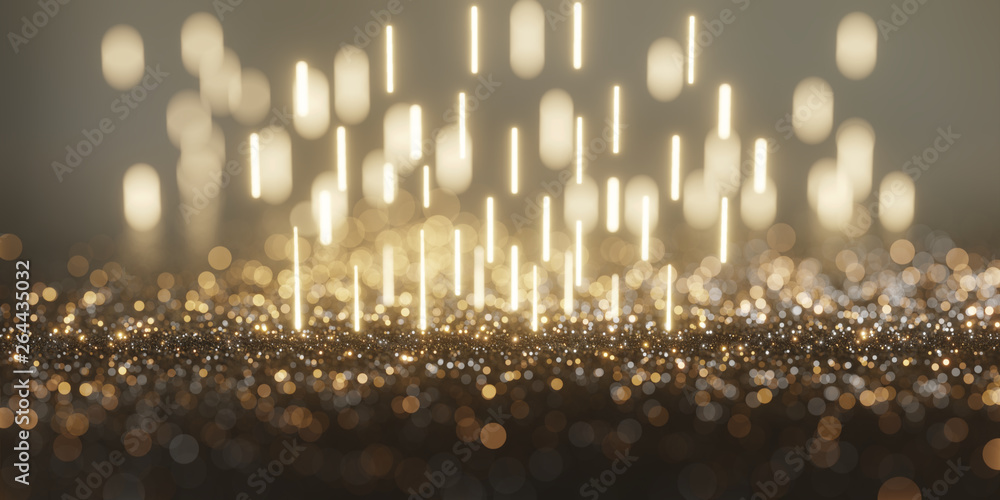 Poster lighting bokeh abstract background, 3d rendering.