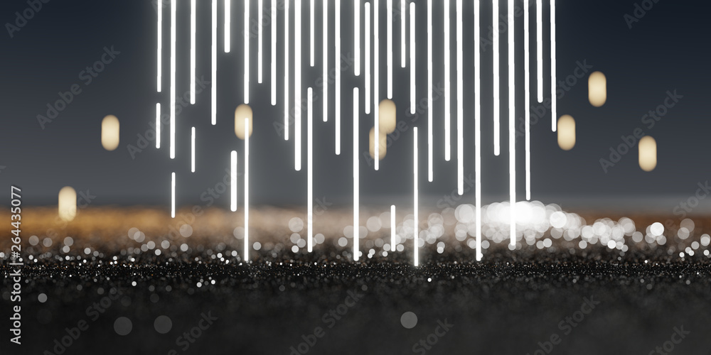 Poster lighting bokeh abstract background, 3d rendering.