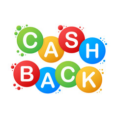 Cash back icon isolated on white background. Cash back or money refund label. Vector illustration.