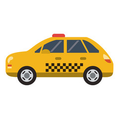 Taxi cab vehicle isolated flat