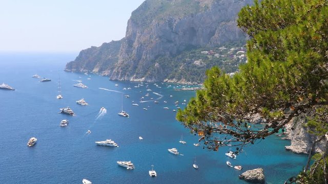 Bay of Capri Islands with yachtes, Italy