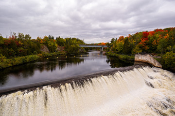 Fototapeta na wymiar View of the Montmorency falls in Quebec, Canada
