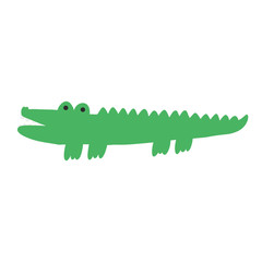 Crocodile hand drawing doodle illustration isolated on white background