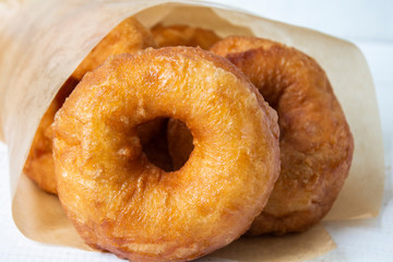 donut, donut classic, donut classic, donut for an old recipe, ukrainian donuts. Close-up