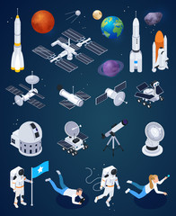 Space Exploration Isometric Set © Macrovector