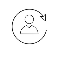 Person feedback line icon isolated on white