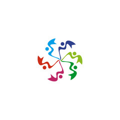 Obraz premium Community and adoption care logo design vector template