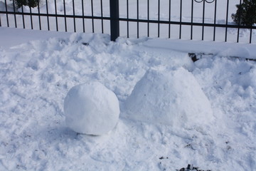 abstract geometric shape parts of a future snowman