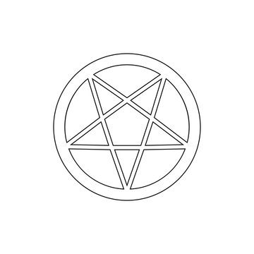 religion symbol, occultism outline icon. Element of religion symbol illustration. Signs and symbols icon can be used for web, logo, mobile app, UI, UX