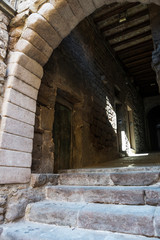 Passage in the old town of Cardona in Catalonia, Spain