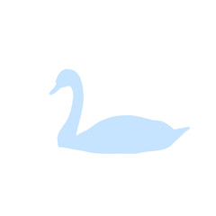 blue swan vector on white background