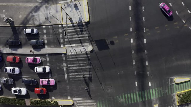 DRONE FLIGHT OVER BUILDINGS AND SKYSCRAPERS. CIRCUITO INTERIOR AVENUE. MEXICO CITY.