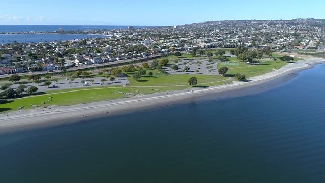 A view from Mission Bay to Pacific Beach