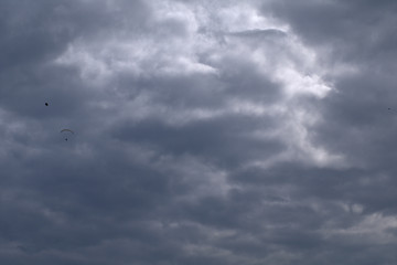 blue sky with clouds,paraglider,nature, weather, cloudy, storm,cloudscape, dark,fly,adventure,free,outdoors 