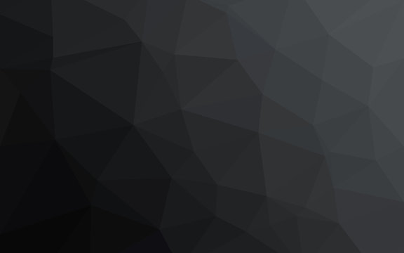 Black triangles background. Abstract polygonal illustration. Vector geometric image.